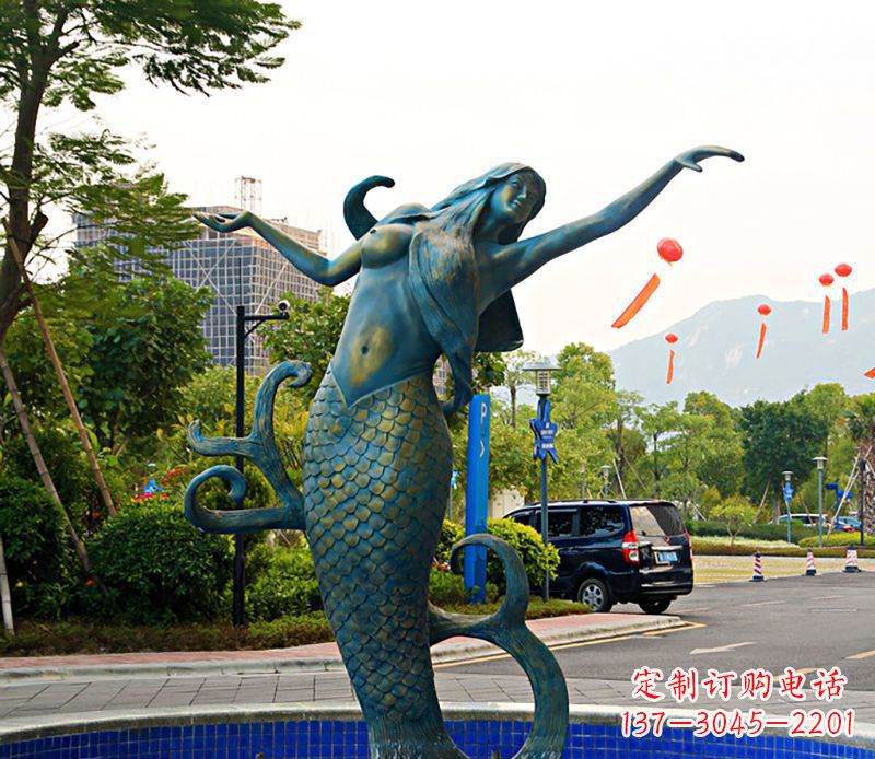 泸州铜雕美人鱼