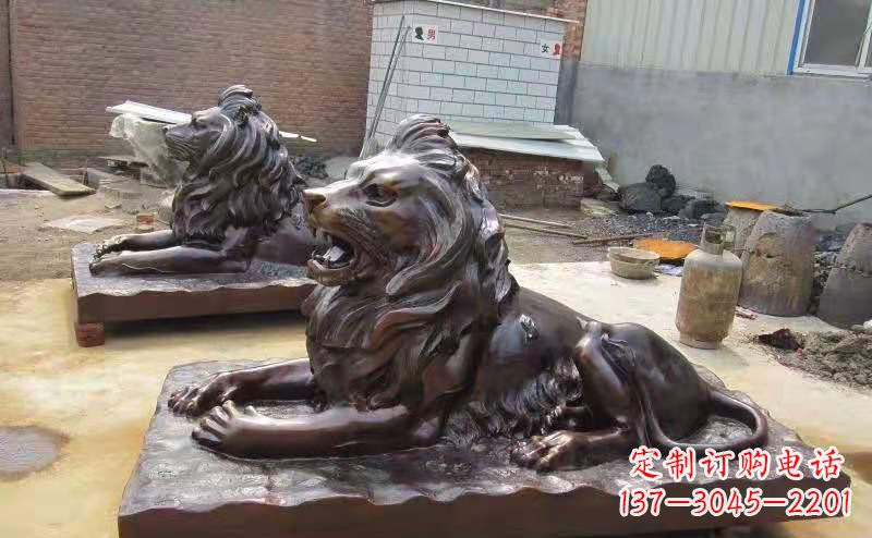 泸州铜雕狮子户外摆件镇宅动物雕塑