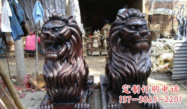泸州铜雕狮子公司门口雕塑 (2)
