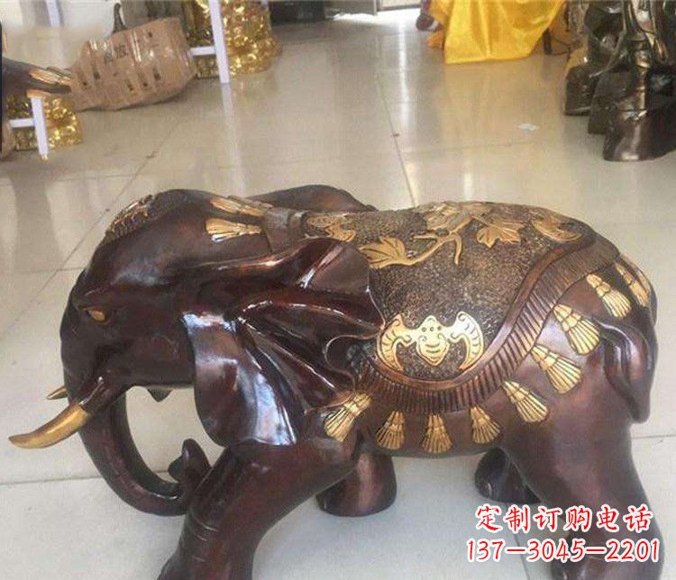 泸州铜雕室内装饰小象雕塑摆件