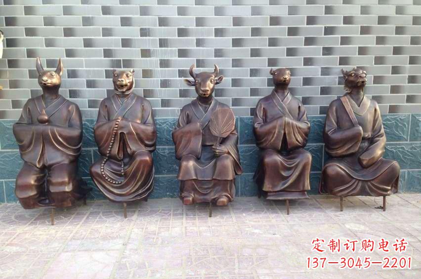 泸州铜雕兽首人身十二生肖雕塑
