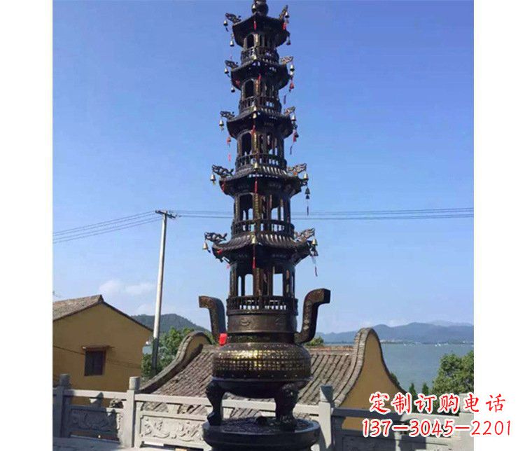 泸州铜雕寺庙大型多层香炉