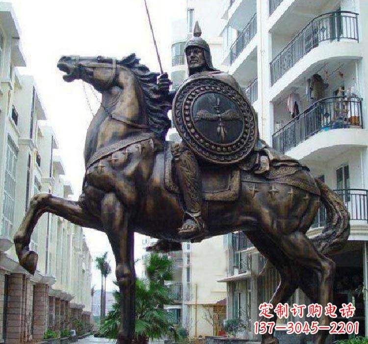 泸州铜雕西方骑马的人物