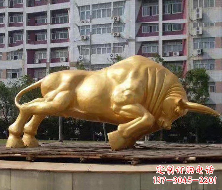 泸州铜雕小区动物牛摆件 (3)