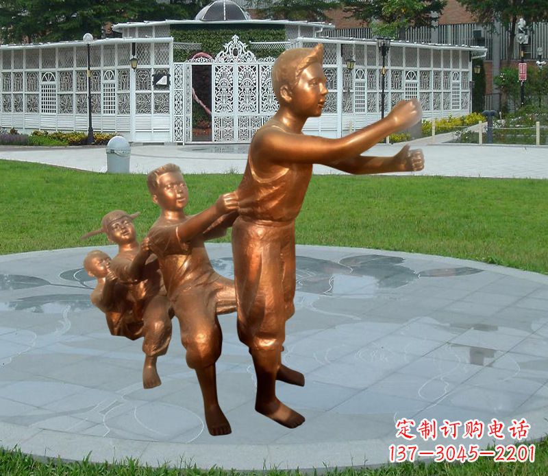 泸州铜雕小区玩游戏儿童