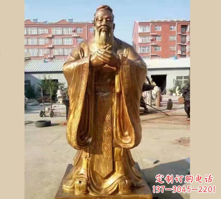 泸州铜雕校园孔子