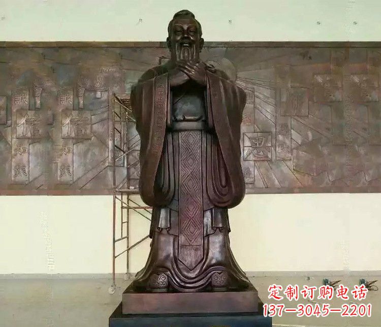 泸州铜雕校园孔子文化雕塑摆件 (2)