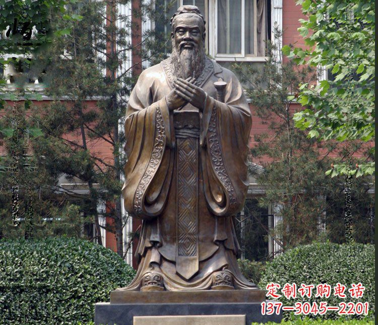 泸州铜雕学校孔子圣人雕塑摆件 (2)