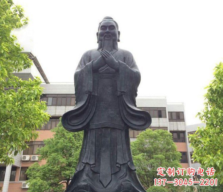 泸州铜雕学校孔子圣人雕塑摆件
