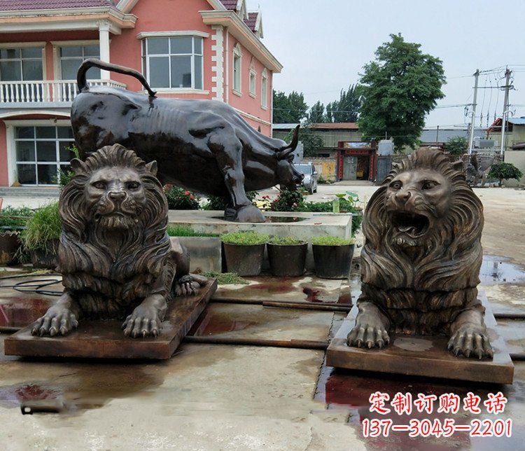泸州铜雕银行门口狮子雕塑摆件