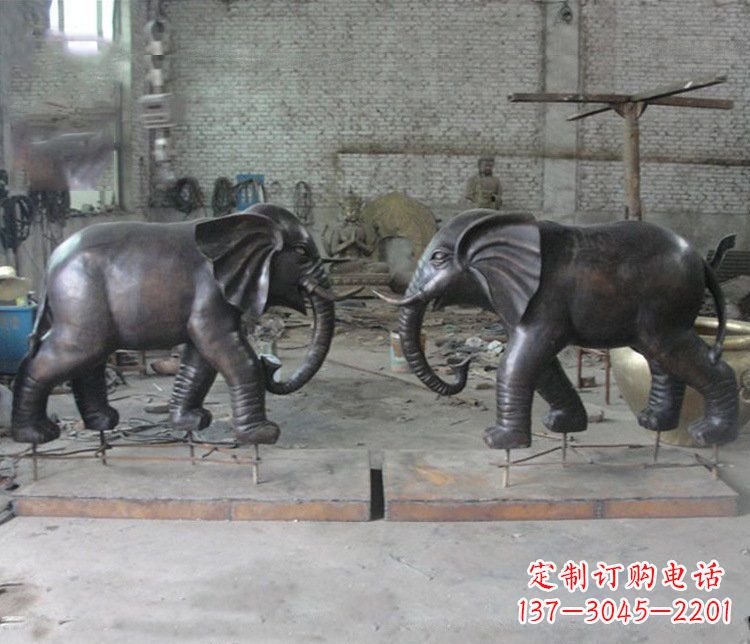 泸州铜雕园林动物大象雕塑 (2)