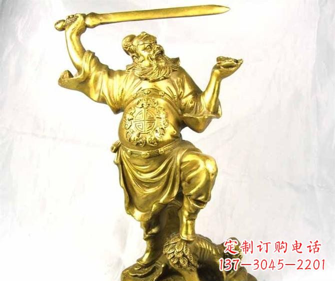 泸州铜雕赵公明古代人物雕塑
