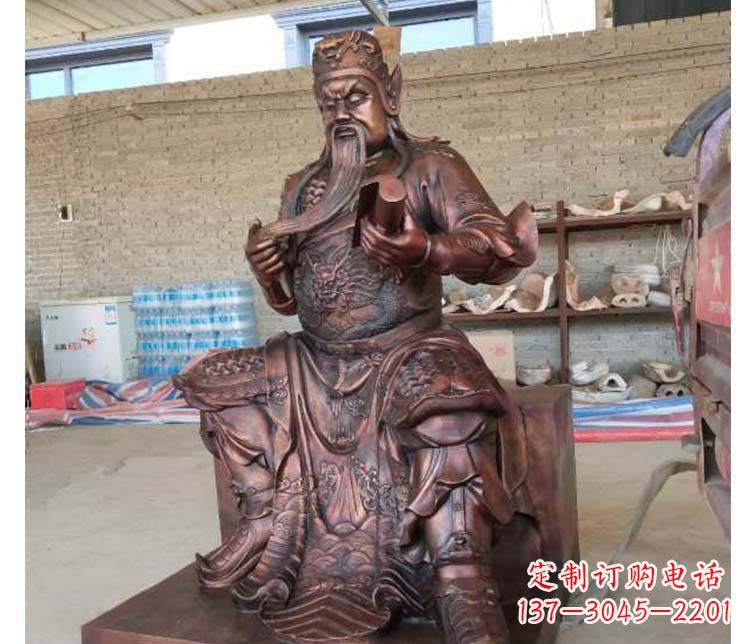 泸州铜雕镇宅关公寺庙神像雕塑摆件 (3)