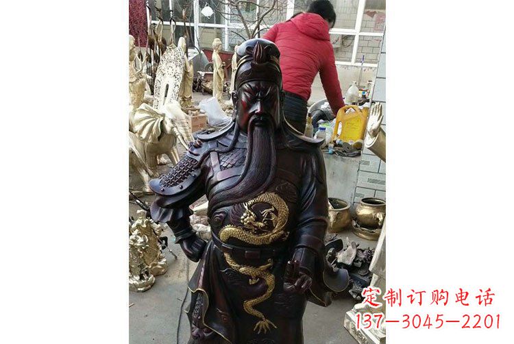 泸州铜雕镇宅关公寺庙神像雕塑摆件 (4)