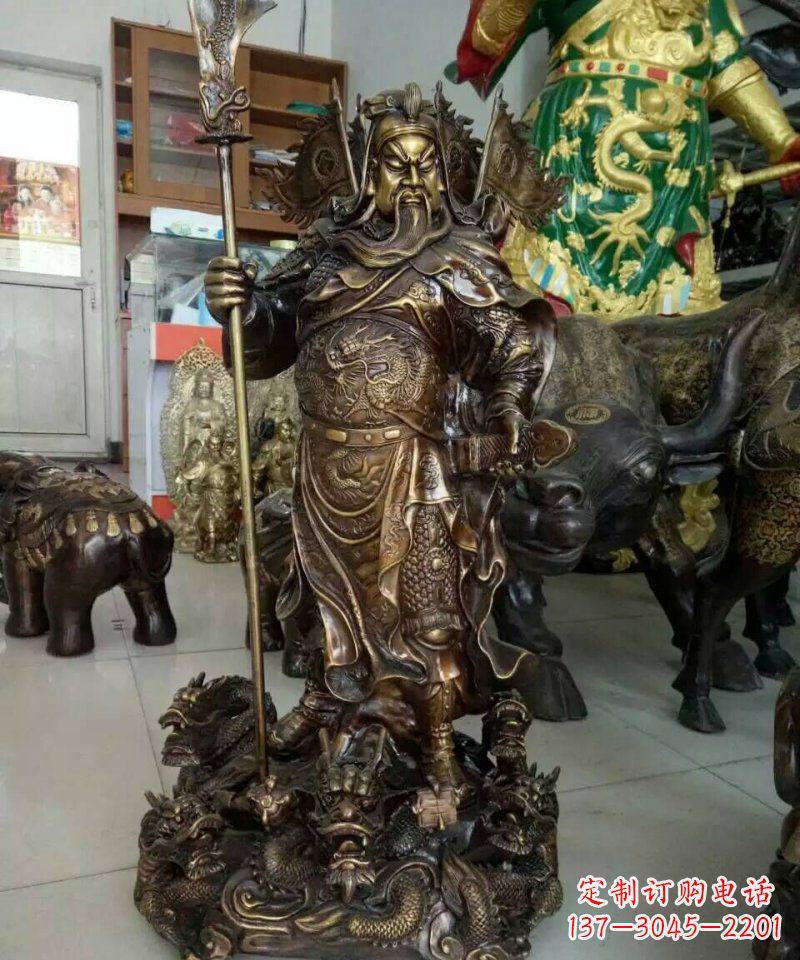 泸州铜雕镇宅关公寺庙神像雕塑摆件