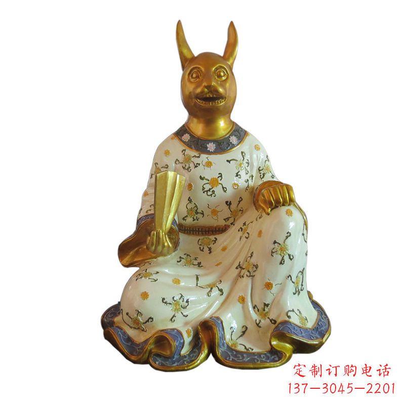 泸州兔-玻璃钢彩绘生肖雕塑