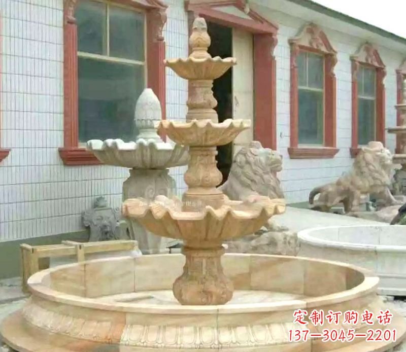 泸州晚霞红大型喷泉石雕 (3)