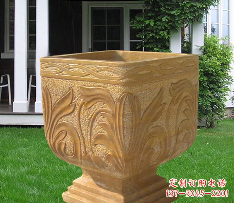泸州晚霞红雕刻景观花盆雕塑