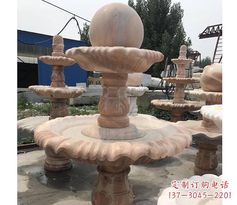 泸州晚霞红景观风水球雕塑