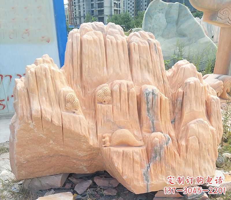泸州晚霞红景观假山雕塑