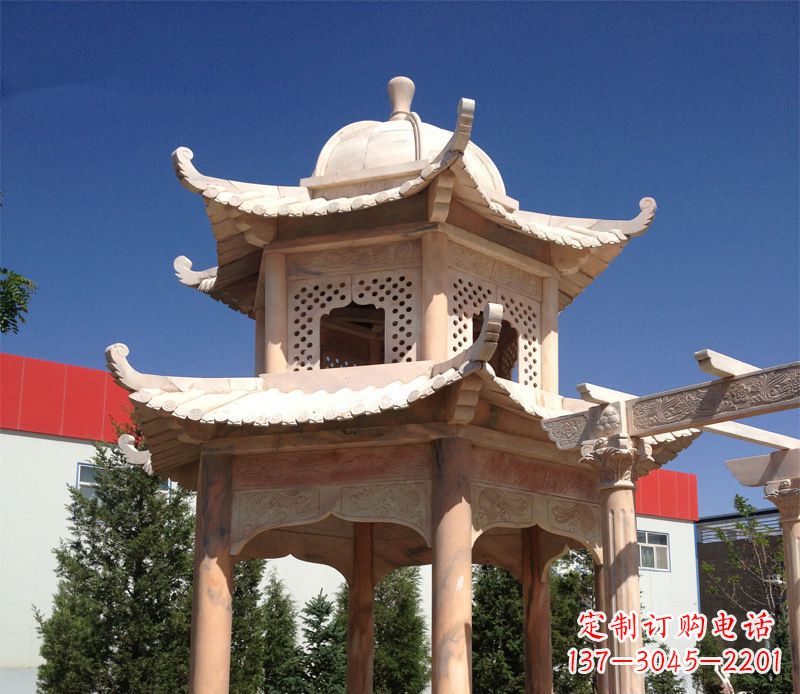 泸州晚霞红景观凉亭雕塑