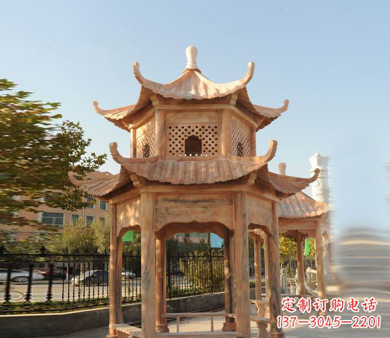 泸州晚霞红景区休息凉亭