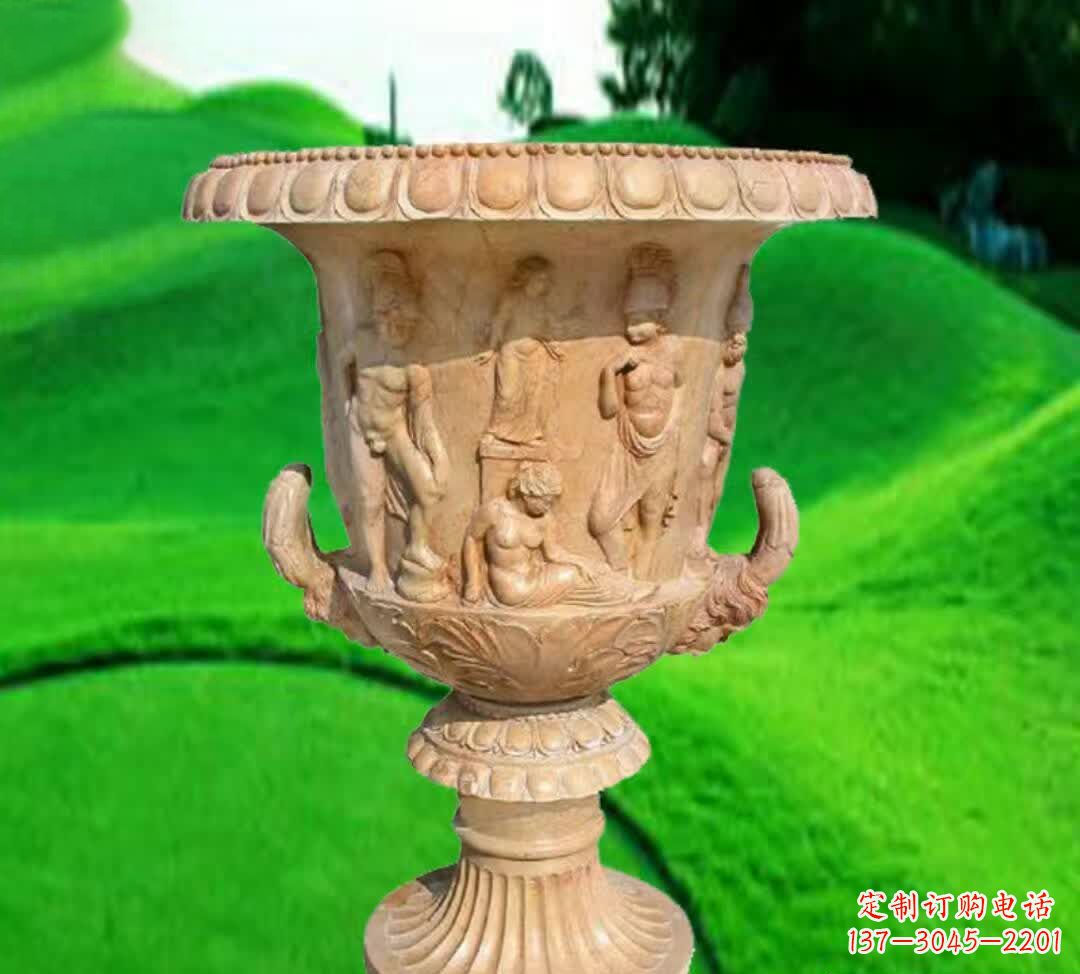 泸州晚霞红欧式花盆石雕