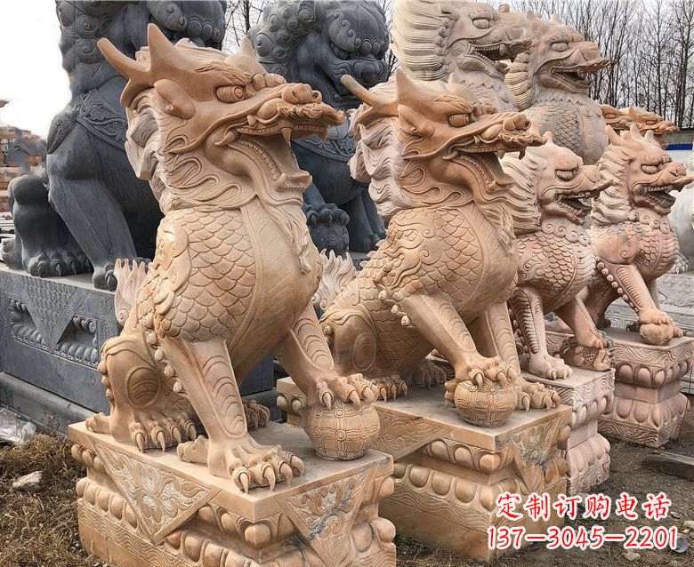 泸州晚霞红麒麟石雕 (2)