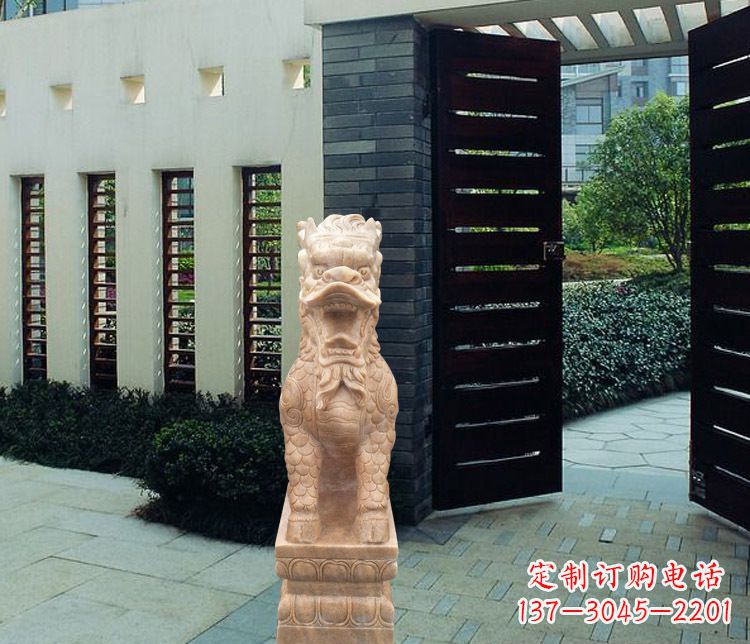泸州晚霞红瑞兽麒麟雕塑