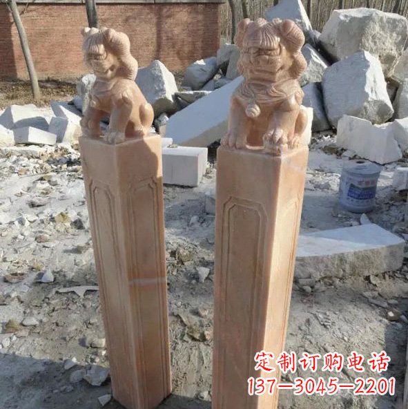 泸州晚霞红狮子拴马桩