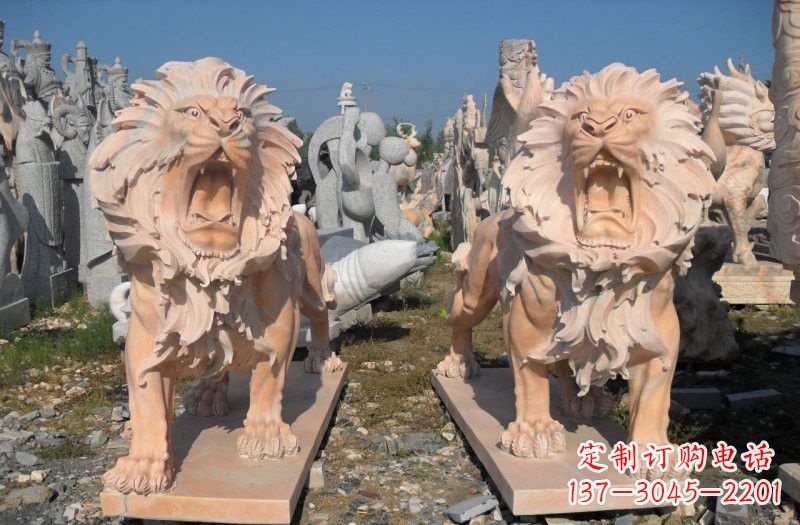 泸州晚霞红西洋狮子雕塑