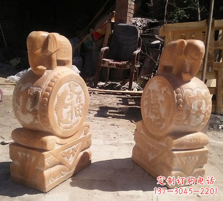 泸州晚霞红小象门墩