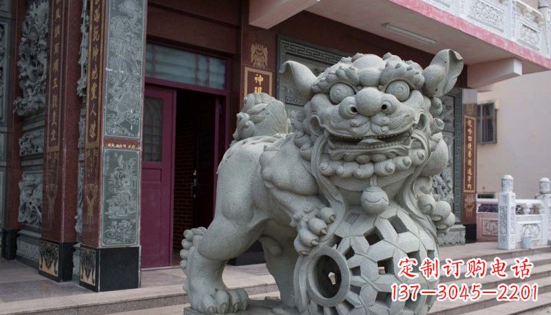 泸州网球狮石雕南方狮子雕塑