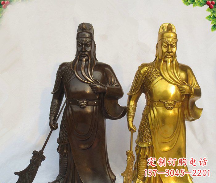 泸州武财神持刀关公铜雕 (2)