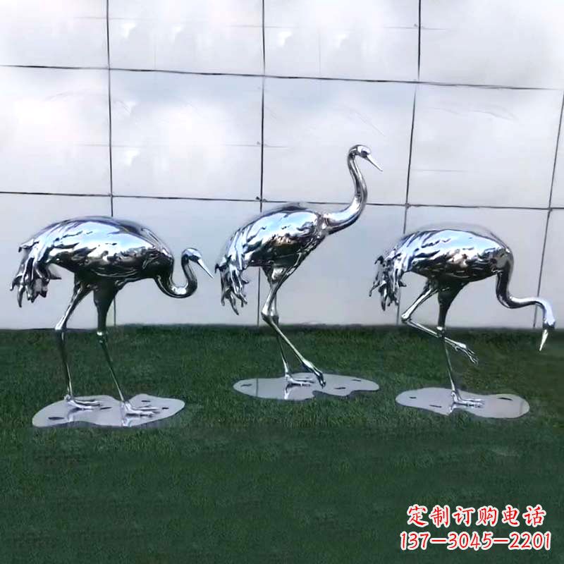 泸州仙鹤镜面不锈钢雕塑