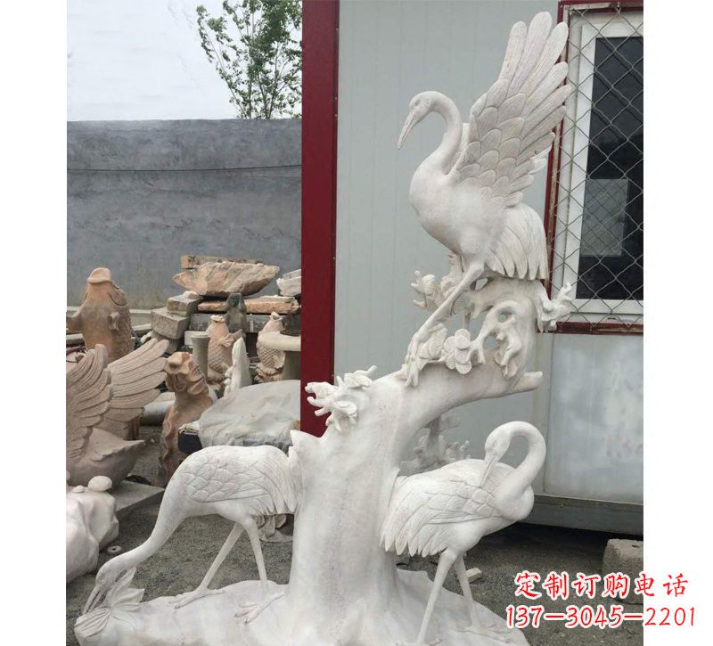 泸州仙鹤松树石雕