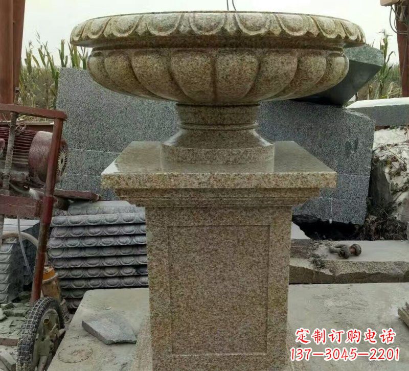 泸州小区花岗岩花盆雕塑
