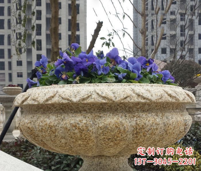 泸州小区景观大理石花盆石雕