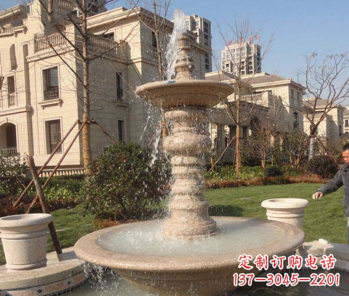 泸州小区景观多层喷泉石雕 (2)