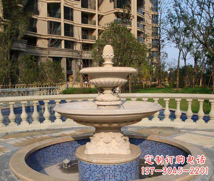 泸州小区景观多层喷泉石雕