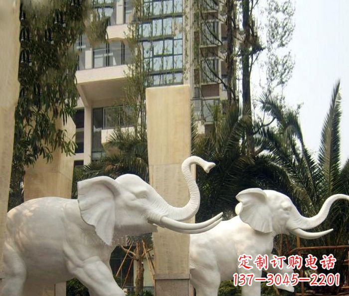 泸州小区景观汉白玉大象石雕