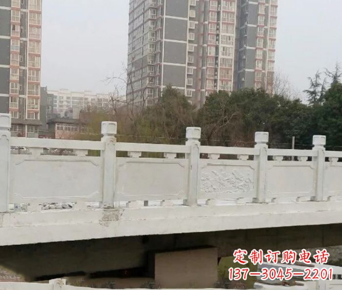 泸州小区景观汉白玉石雕栏板 (2)