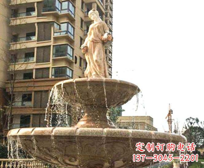 泸州小区景观西方女人喷泉石雕