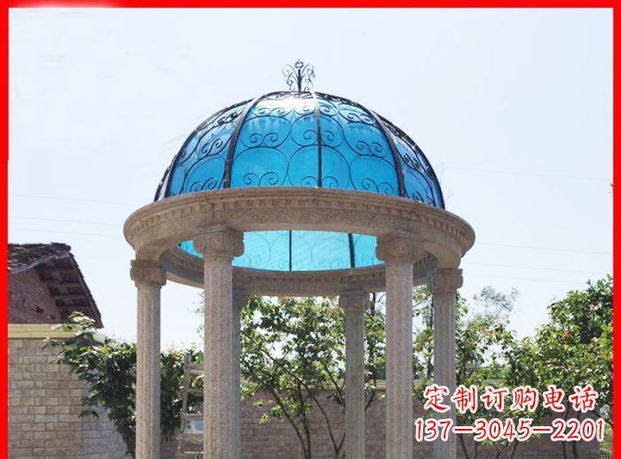 泸州小区欧式圆顶凉亭石雕_2