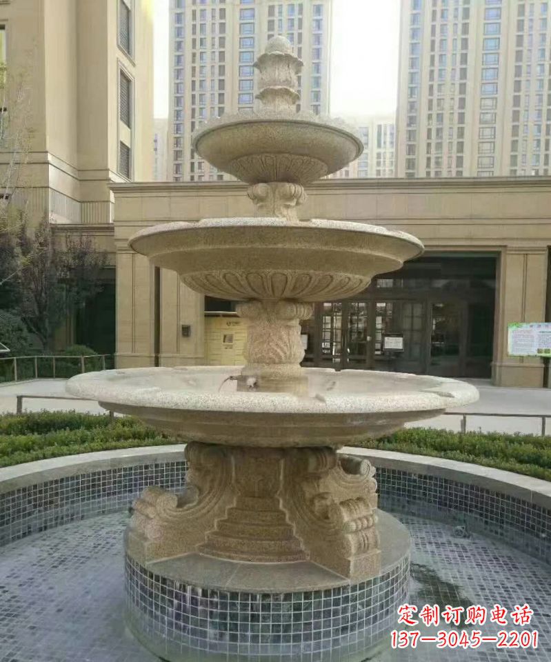 泸州小区喷泉石雕 (2)