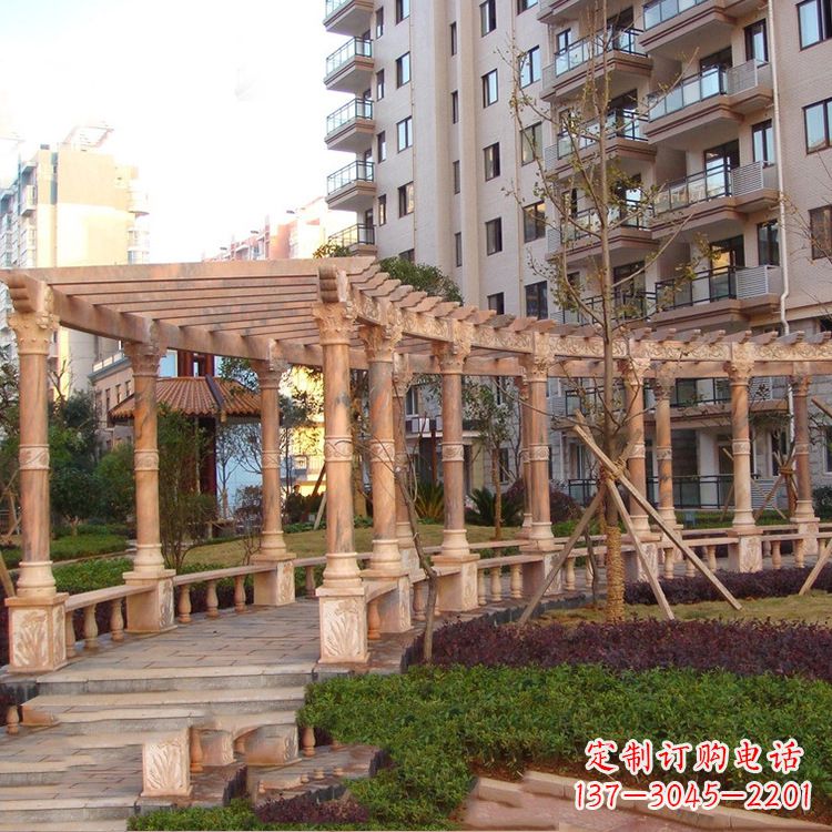 泸州小区石雕花架长廊