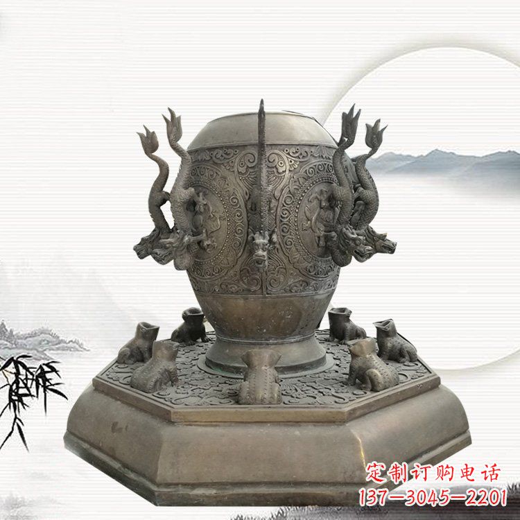 泸州校园地动仪铜雕