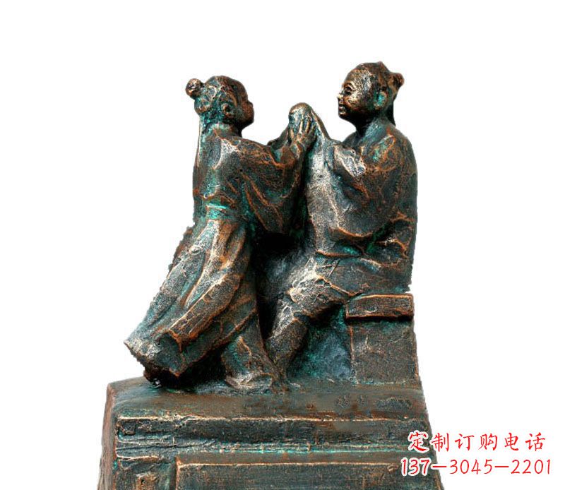 泸州校园古代孔融让梨人物铜雕