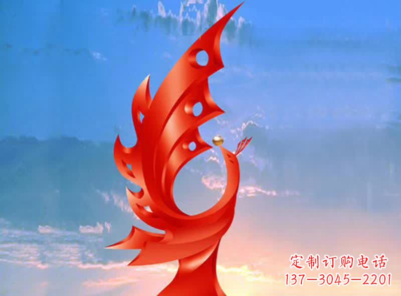 泸州学校不锈钢奋进凤凰标志雕塑