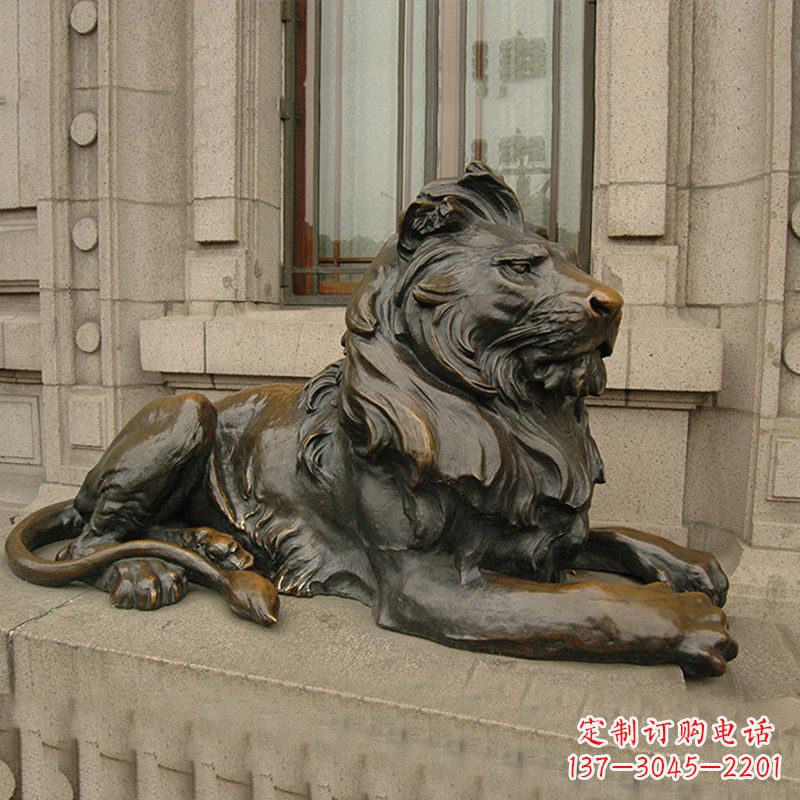 泸州银行大门铜雕港币狮子看门动物雕塑